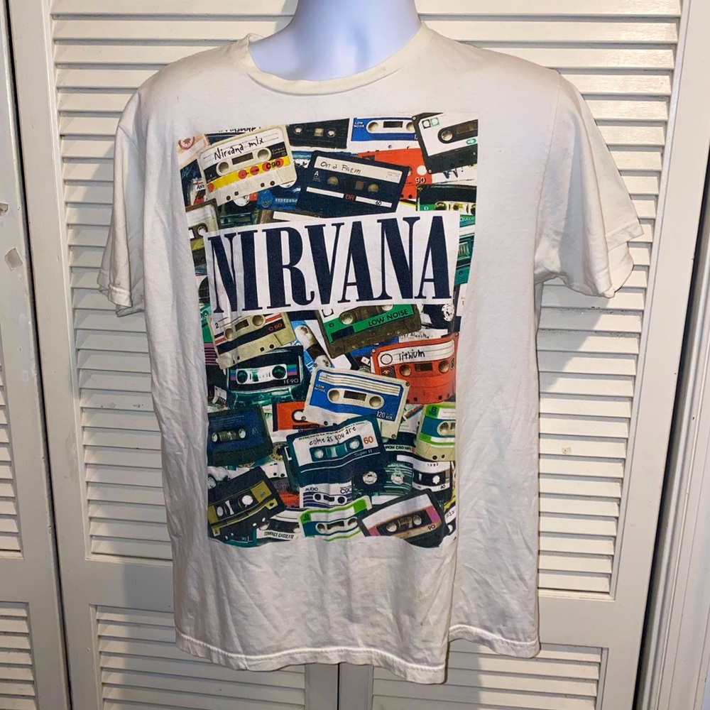 Nirvana Cassettes T Shirt - Kurt Cobain Size Large